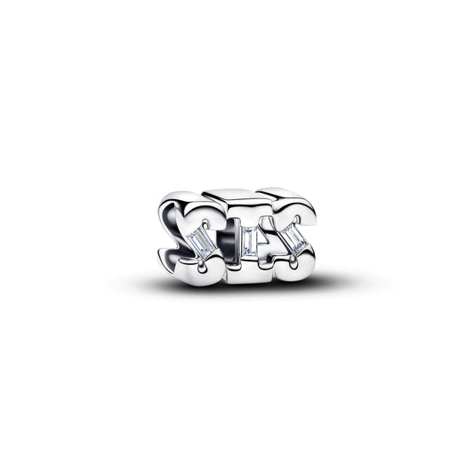 Charm SIS in argento sterling con zirconia cubica trasparente - 794454C01 - Simmi Gioiellerie -Charm