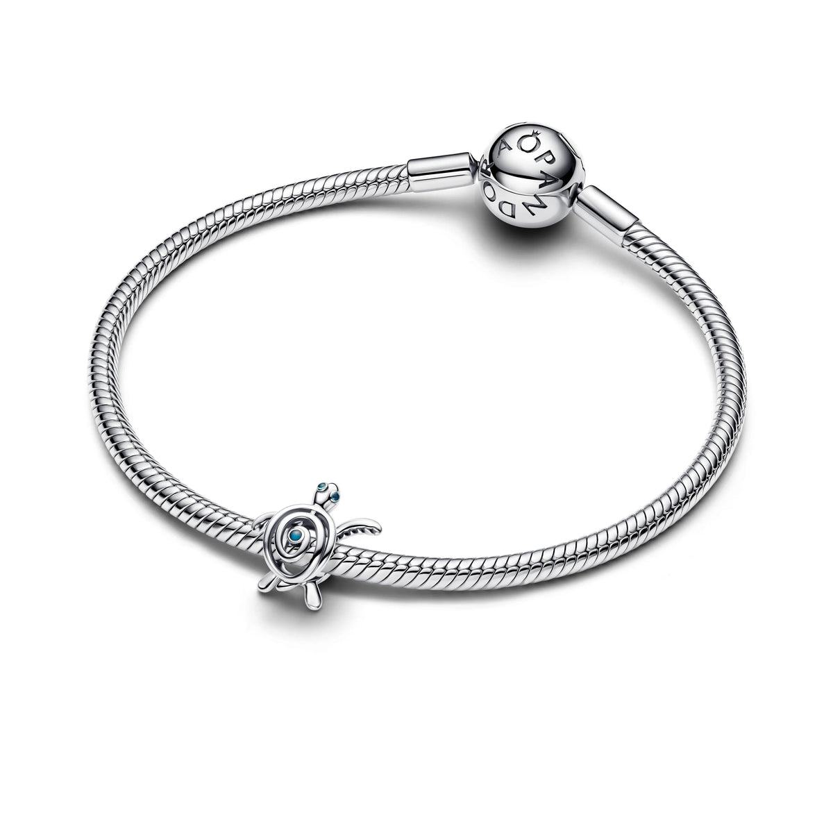 Charm Tartaruga traforata in argento sterling con smalto turchese - 794697C01 - Simmi Gioiellerie -Charm