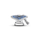 Charm Tocco di laurea in argento sterling con cristallo blu stellare e zirconia cubica trasparente - 794461C01 - Simmi Gioiellerie -Charm