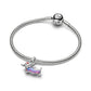 Christmas dachshund placcato platino pendente con viola lab-created opal, rosso e smalto nero - 734970C01 - Simmi Gioiellerie -Charm