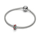 Christmas holly placcato platino charm con smalto rosso e verde - 734974C01 - Simmi Gioiellerie -Charm