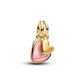 Ciondolo pendente divisibile Mamma e figlia placcato in oro 14k con madreperla artificiale in bioresina rosa - 763766C01 - Simmi Gioiellerie -Charm