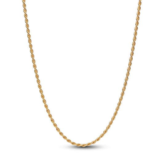 Collana a catena corda placcata in oro 14k con chiusura scorrevole - 364687C00 - Simmi Gioiellerie -Collane