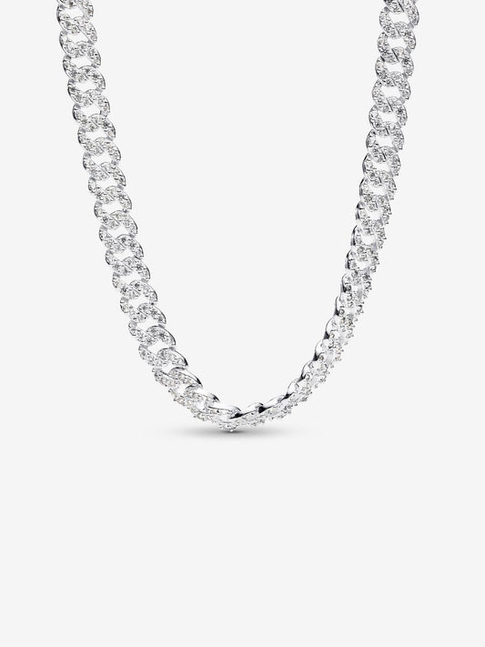 Collana Catena Maglia Cubana Pavè - 393161C01 - 45 - Simmi Gioiellerie - Collane