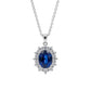 Collana con Pendente in Oro Bianco con Zaffiro Naturale e Diamanti – Simmi Gioielli - Simmi Gioiellerie -Collane