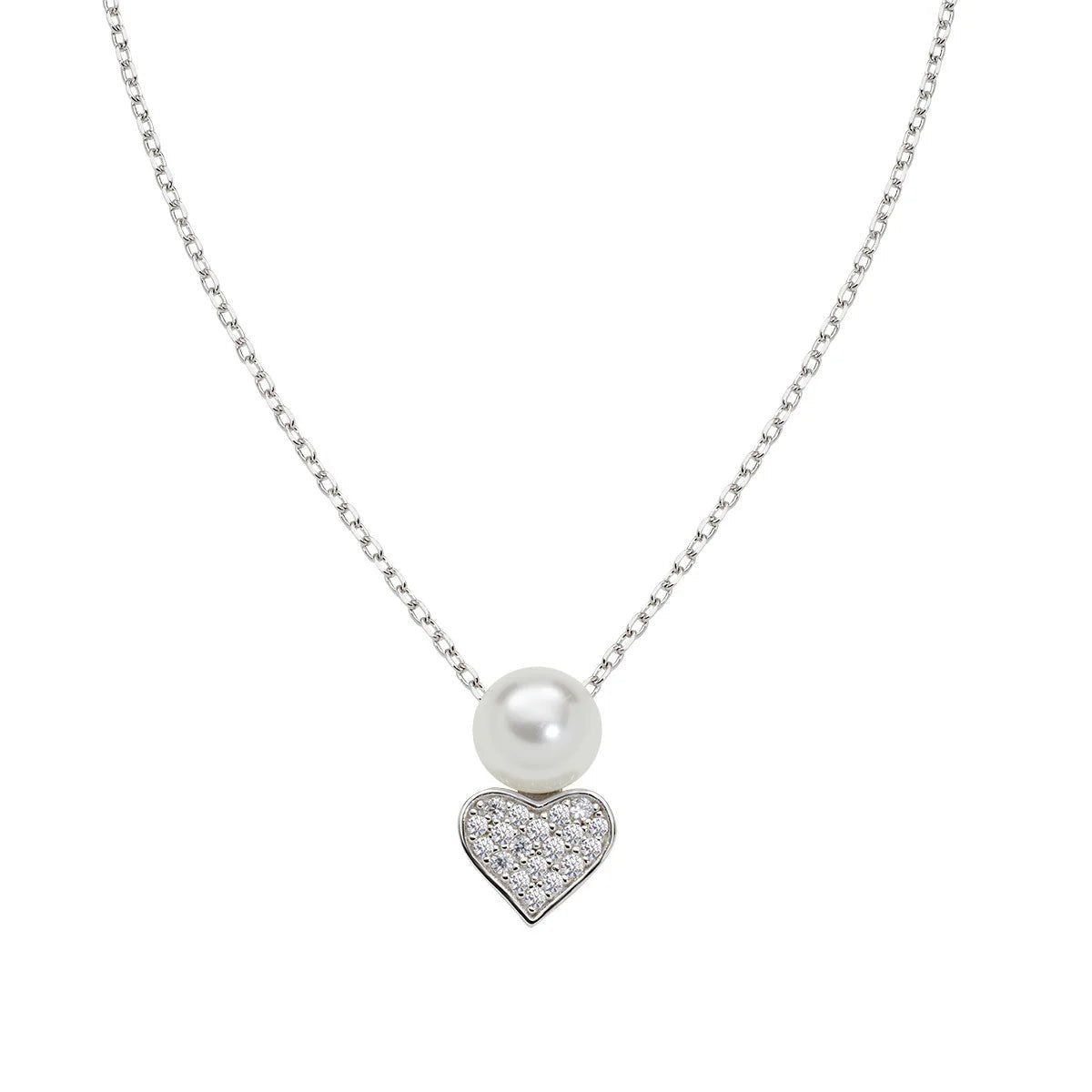 Collana Cuore Pavé e Perla - CLHPEBBBZ - Simmi Gioiellerie - Collane