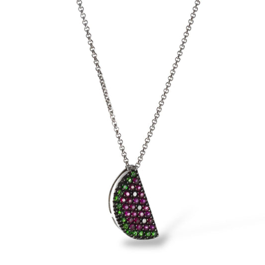 Collana da donna Anguria frutta in oro smeraldi e rubini - Simmi Gioielli - Simmi Gioiellerie - Collane