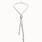 Collana da donna Uno de 50 Ciondolo lungo a sfere placcato argento Sterling con tre sfere centrali - COL2010 - Simmi Gioiellerie - Collane