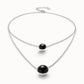 Collana da donna Uno de 50 Ciondolo placcato argento Sterling con doppia catenina e cristalli di Murano - COL2003 - Simmi Gioiellerie - Collane