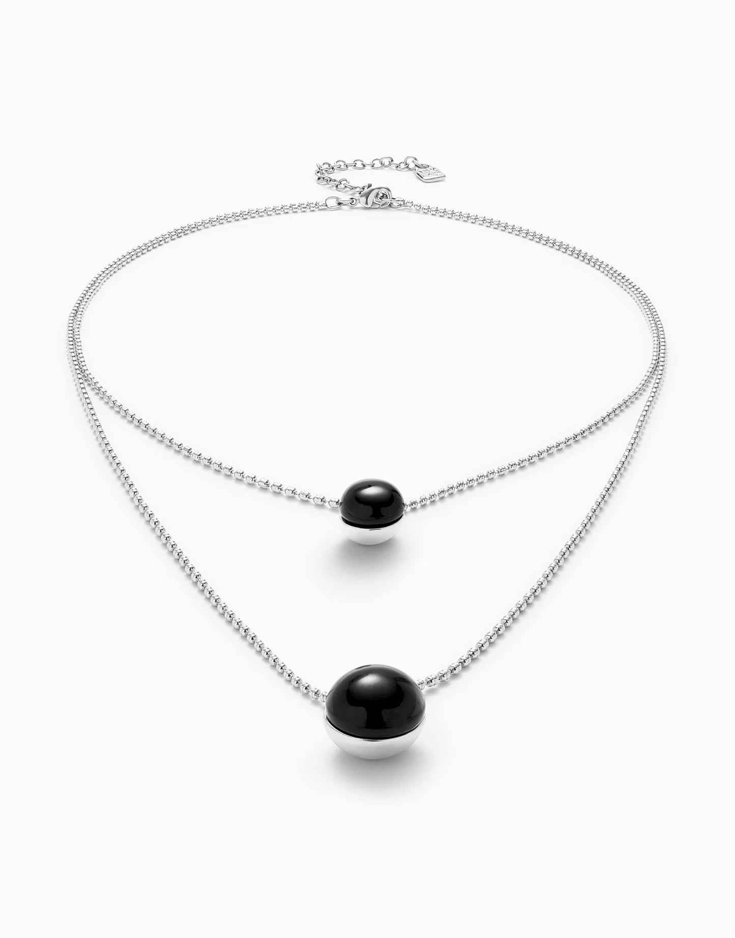 Collana da donna Uno de 50 Ciondolo placcato argento Sterling con doppia catenina e cristalli di Murano - COL2003 - Simmi Gioiellerie - Collane