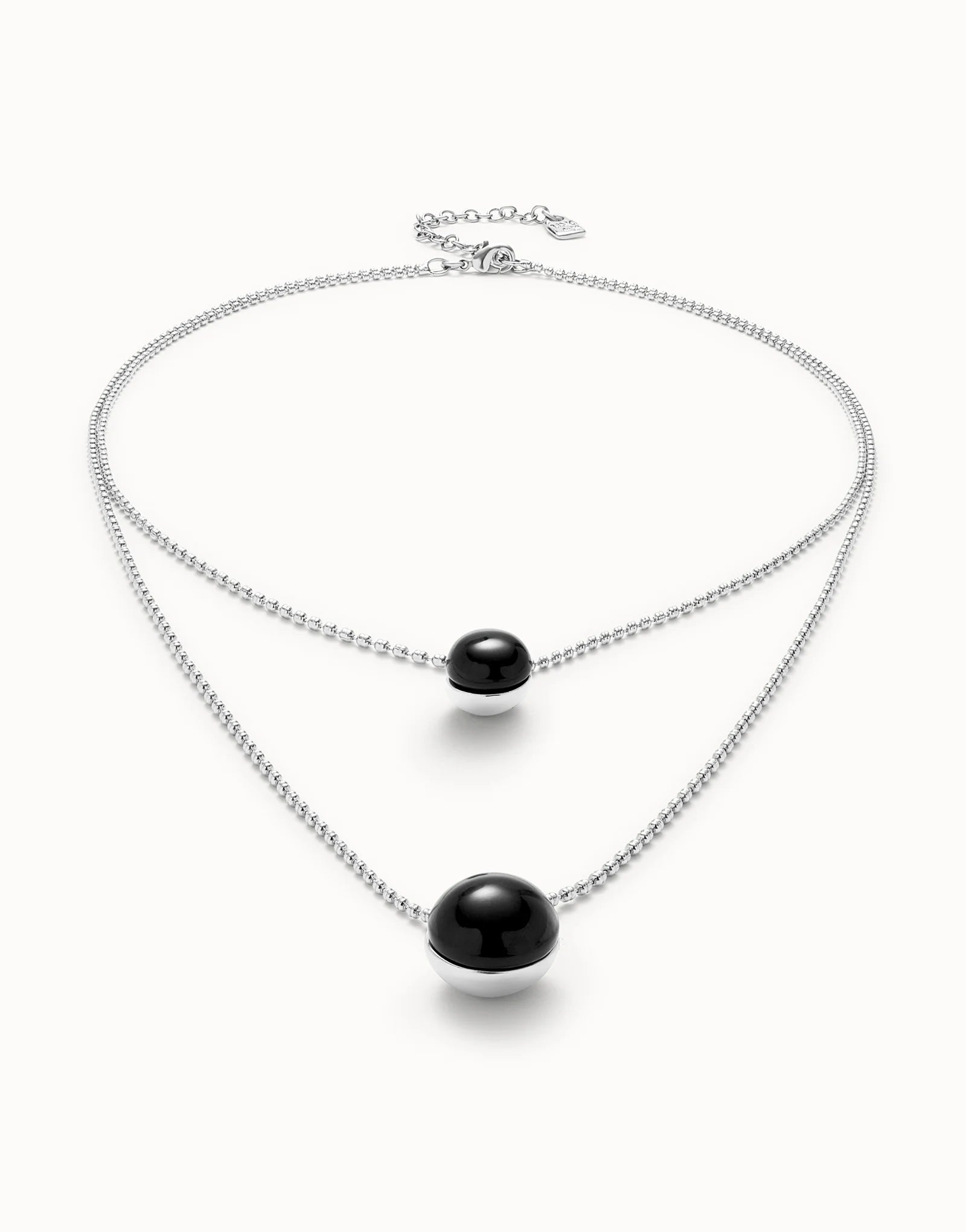 Collana da donna Uno de 50 Ciondolo placcato argento Sterling con doppia catenina e cristalli di Murano - COL2003 - Simmi Gioiellerie - Collane