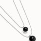 Collana da donna Uno de 50 Ciondolo placcato argento Sterling con doppia catenina e cristalli di Murano - COL2003 - Simmi Gioiellerie - Collane
