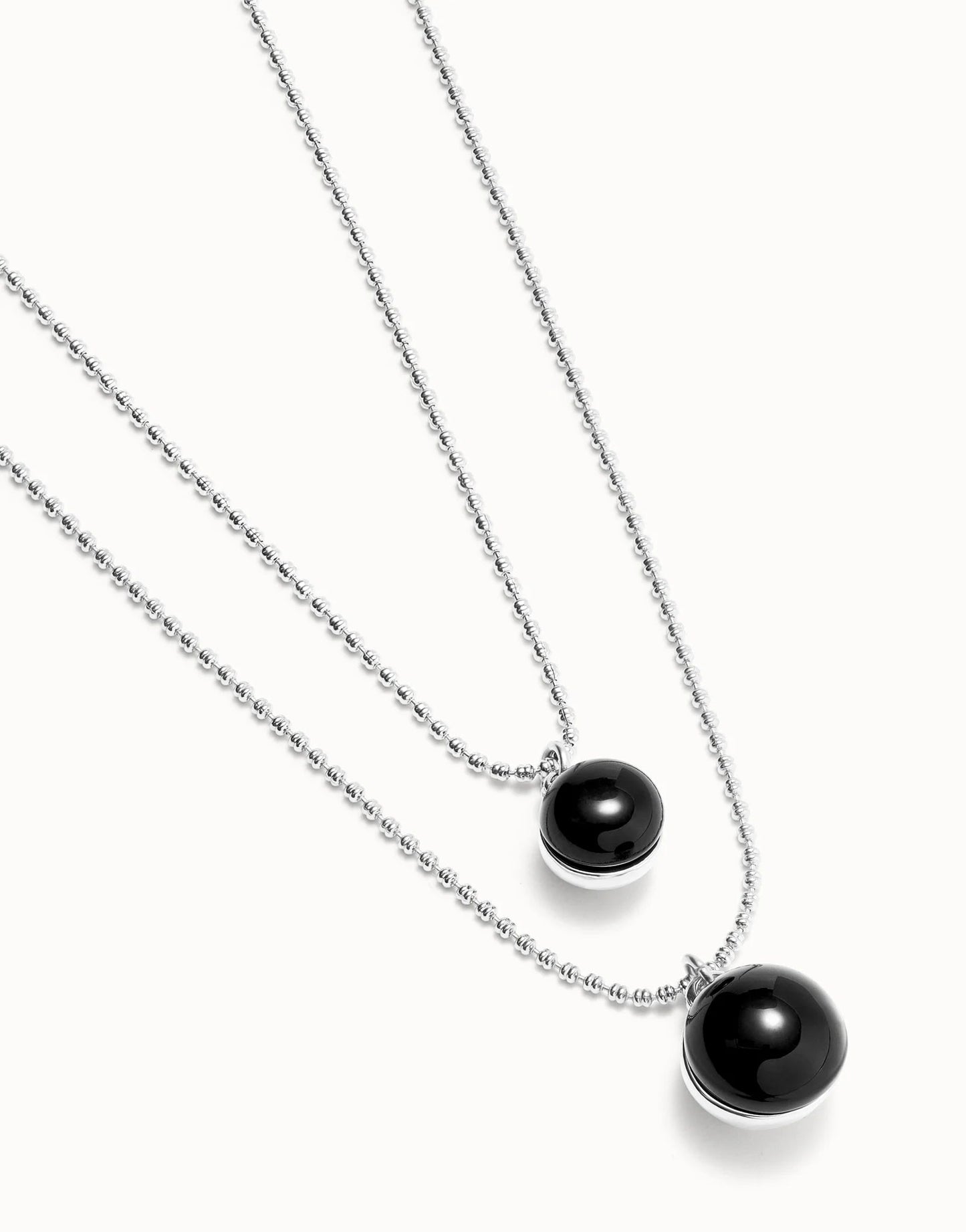 Collana da donna Uno de 50 Ciondolo placcato argento Sterling con doppia catenina e cristalli di Murano - COL2003 - Simmi Gioiellerie - Collane