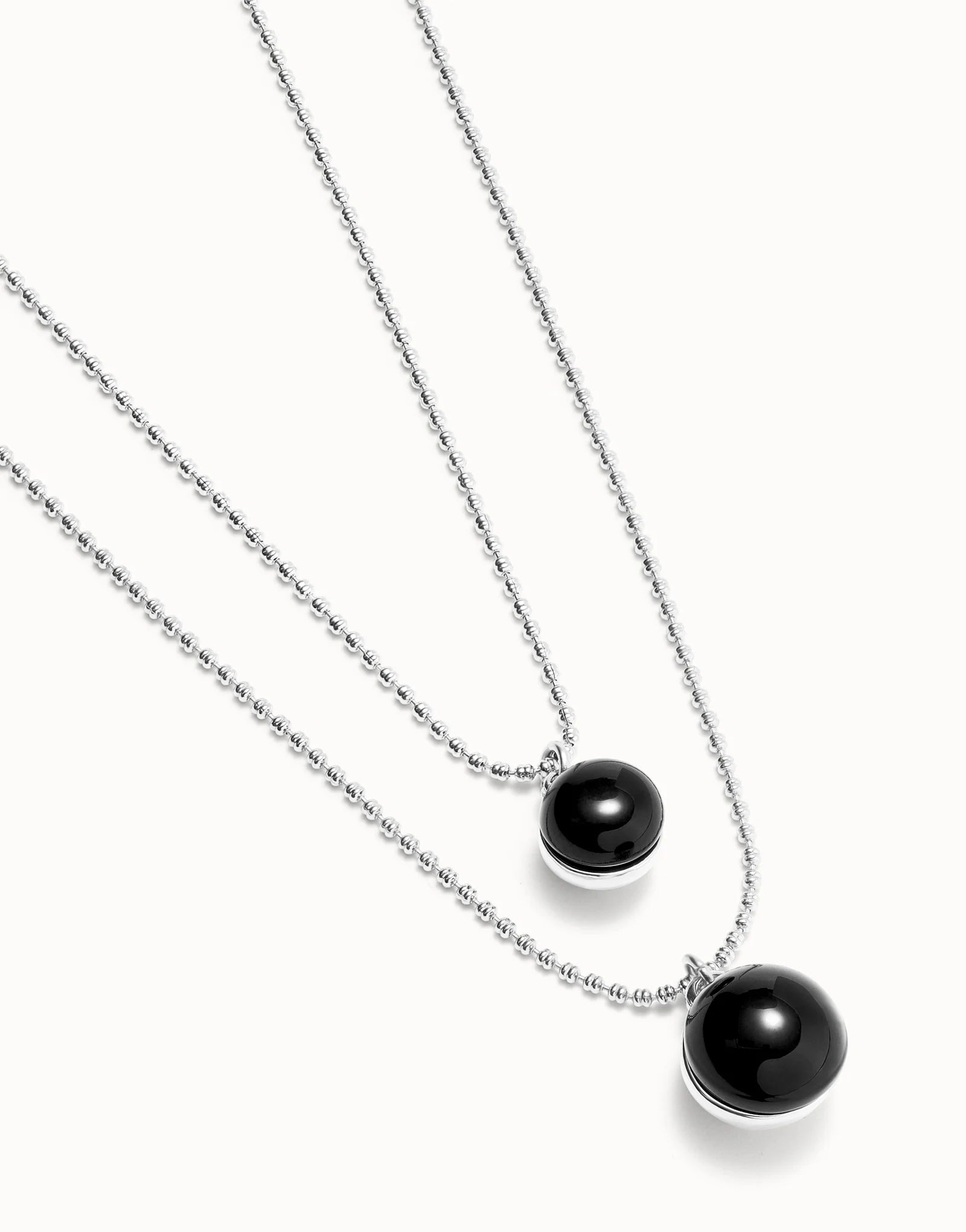 Collana da donna Uno de 50 Ciondolo placcato argento Sterling con doppia catenina e cristalli di Murano - COL2003 - Simmi Gioiellerie - Collane