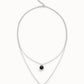 Collana da donna Uno de 50 Ciondolo placcato argento Sterling con doppia catenina e cristalli di Murano - COL2003 - Simmi Gioiellerie - Collane