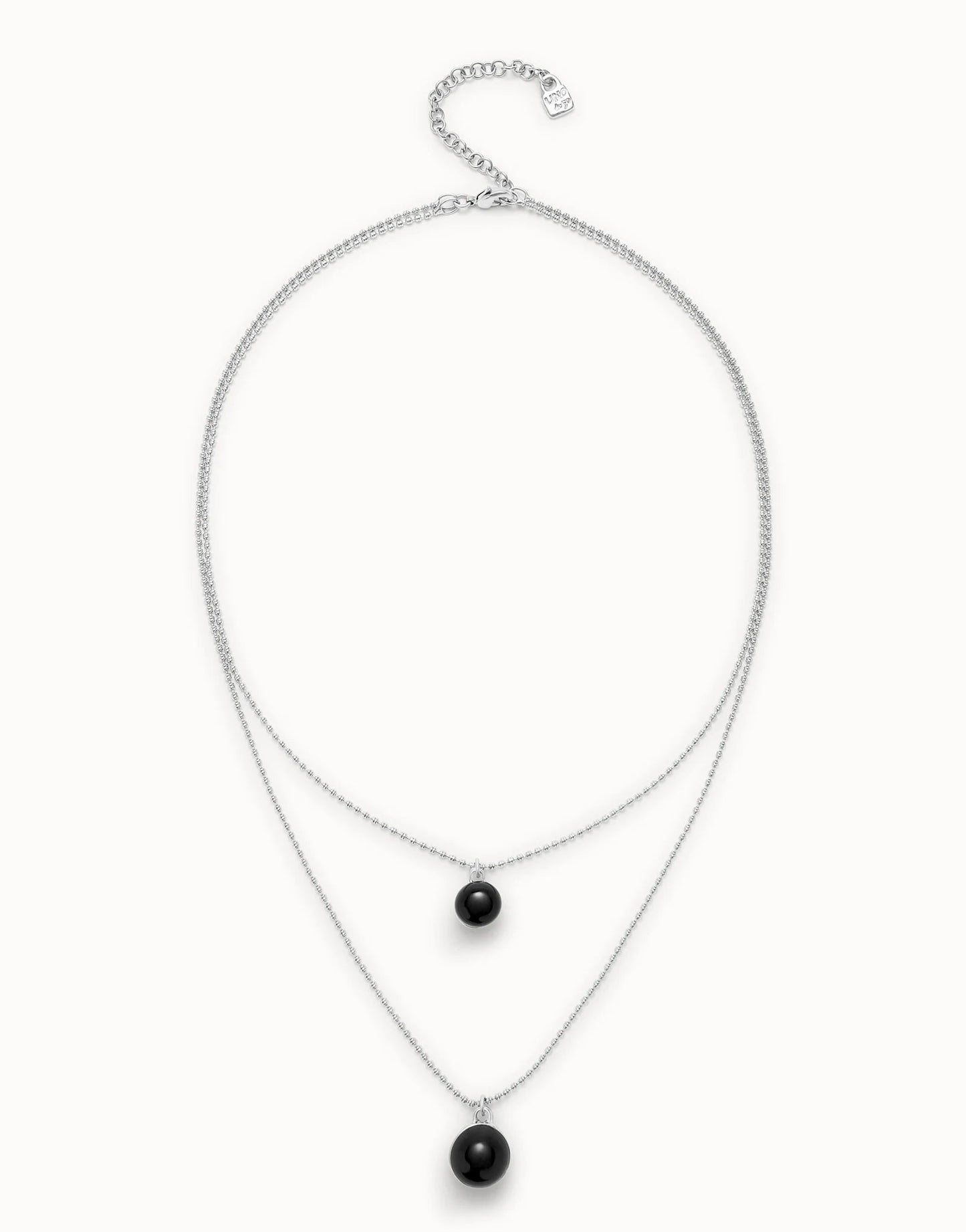 Collana da donna Uno de 50 Ciondolo placcato argento Sterling con doppia catenina e cristalli di Murano - COL2003 - Simmi Gioiellerie - Collane