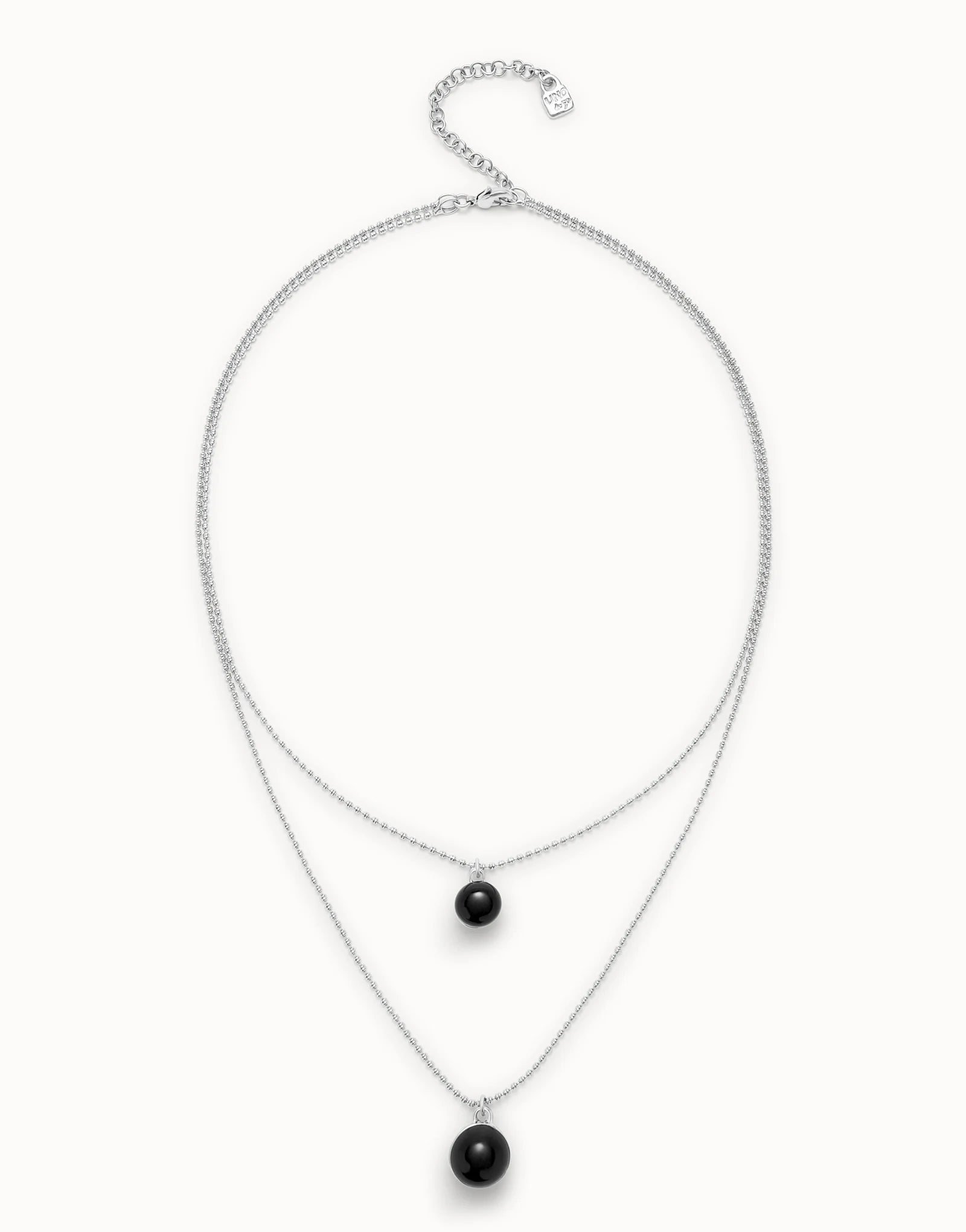 Collana da donna Uno de 50 Ciondolo placcato argento Sterling con doppia catenina e cristalli di Murano - COL2003 - Simmi Gioiellerie - Collane