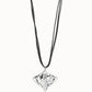 Collana da donna Uno de 50 con ciondolo di cuoio placcato argento Sterling con dettaglio pesce manta gigante - Simmi Gioiellerie - Collane