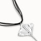 Collana da donna Uno de 50 con ciondolo di cuoio placcato argento Sterling con dettaglio pesce manta gigante - Simmi Gioiellerie - Collane