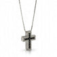 Collana Girocollo con Croce in Oro Bianco 18 Carati con Diamanti Neri e Diamanti Bianchi - Davite De Lucci Gioielli - Simmi Gioiellerie - Collane