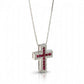 Collana Girocollo con Croce in Oro Bianco 18 Carati con Rubini e Diamanti - Davite e Delucchi Gioielli - Simmi Gioiellerie - Collane