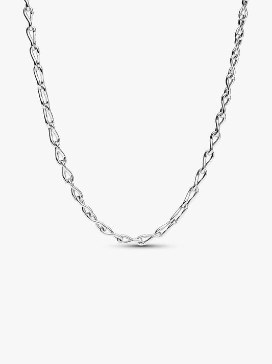 collana in argento sterling a maglie a forma di otto - 393052C00 - Simmi Gioiellerie -Collane