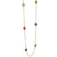 Collana Lunga in Argento Dorato con Fiori a Quattro Petali in Resina Multicolor – Simmi925 - Simmi Gioiellerie - Collane