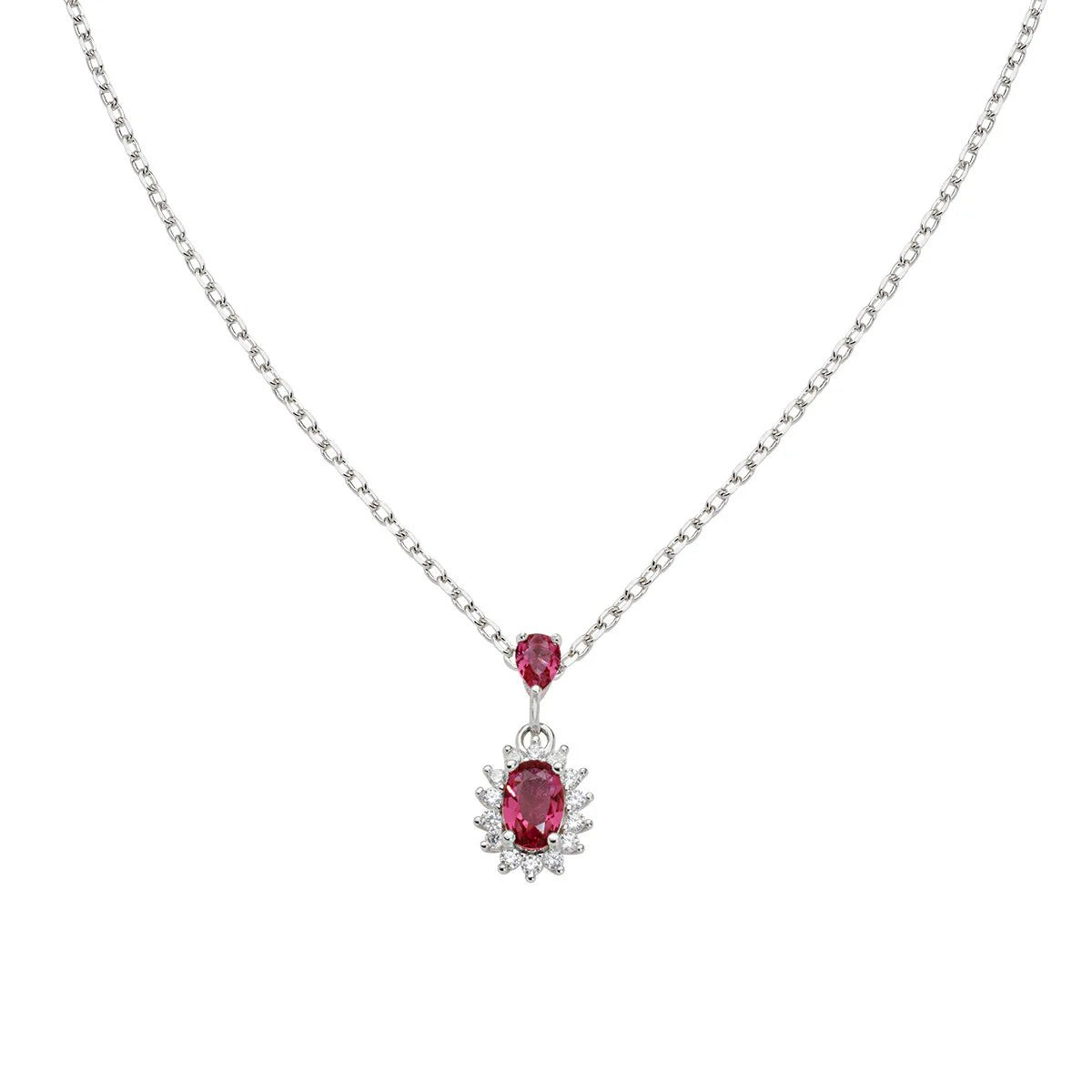 Collana Mini Royal Lady con Zircone Rosso Ciliegia - CLLDPBBCI1 - Simmi Gioiellerie - Collane