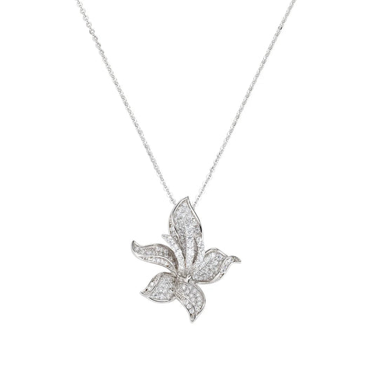 Collana Orchidea Zirconi Bianchi - CLFILUBBZ - Simmi Gioiellerie - Collane