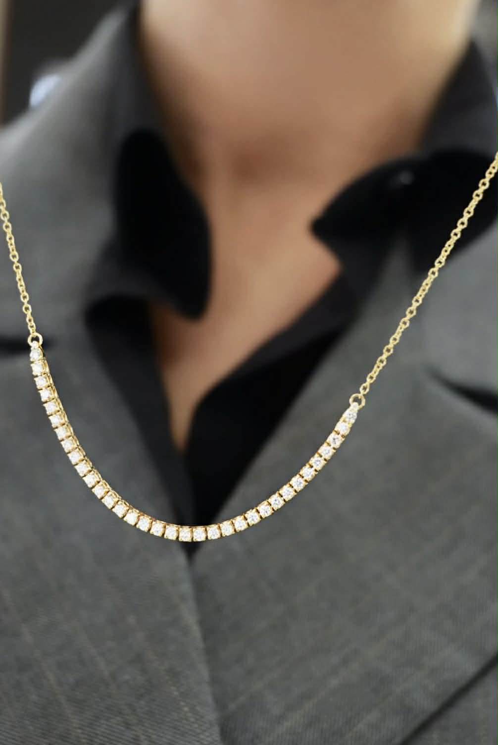 Collana tennis in oro giallo 18 kt con diamanti – Simmi Gioielli - Simmi Gioiellerie - Collane