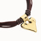 Collana Uno de 50 Collana in filo di seta e pelle con dettaglio di cuore placcato oro 18k - COL2066 - Simmi Gioiellerie - Collane
