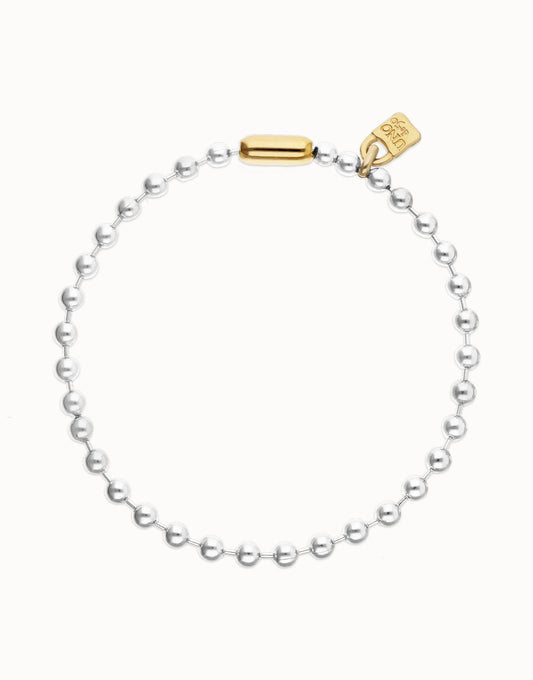 Collana Uno de 50 di sfere placcate argento con dettagli placcati oro 18k - COL1390 - Simmi Gioiellerie - Collane