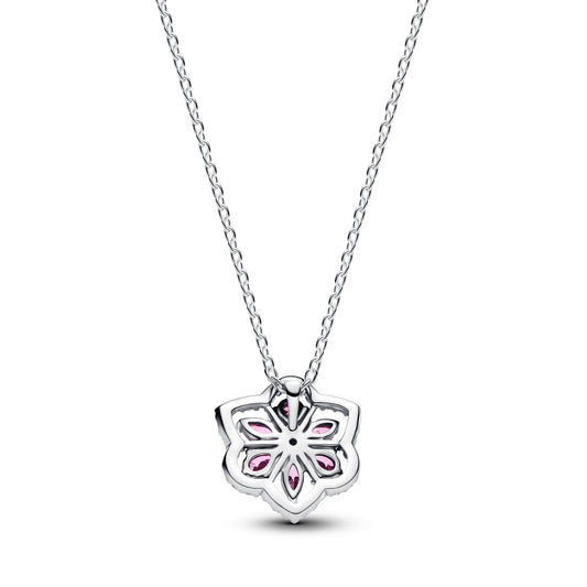 Collier Herbarium in argento sterling con zirconia cubica rosa sfaccettata e zirconia cubica trasparente - 394576C01 - Simmi Gioiellerie -Collane