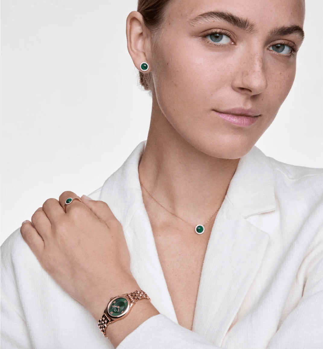 Daniel Wellington Ophelia Mini Emerald Rose Gold - DW00100806 - Simmi Gioiellerie - Orologi