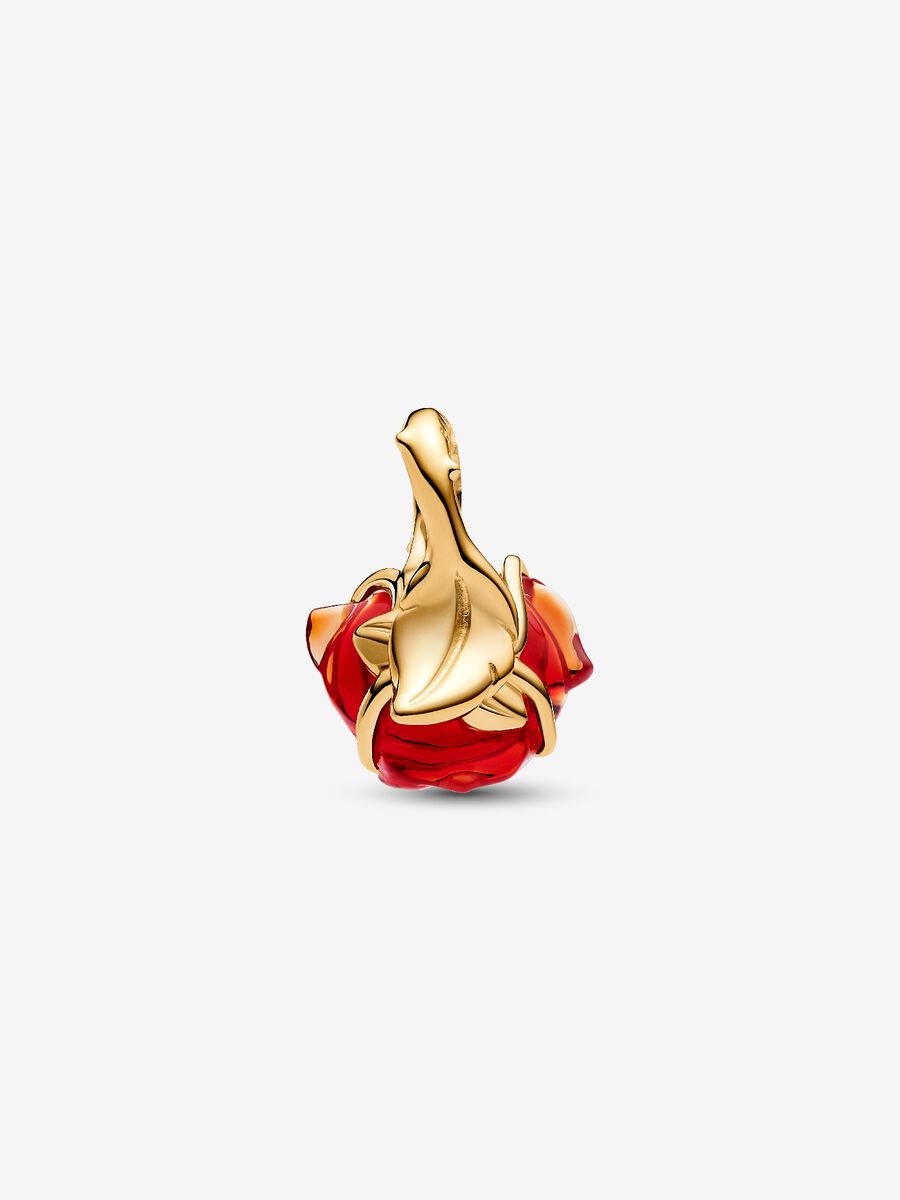 Disney, La Bella e la Bestia, Rosa Incantata Vetro di Murano - 764018C01 - Simmi Gioiellerie - Charm