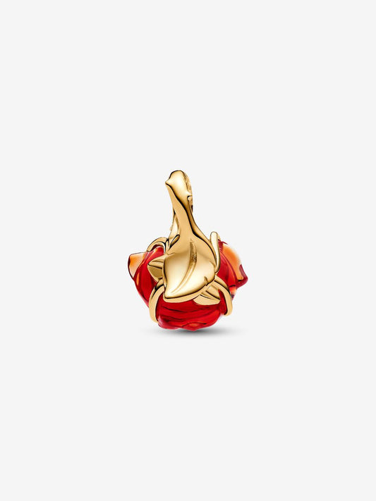 Disney, La Bella e la Bestia, Rosa Incantata Vetro di Murano - 764018C01 - Simmi Gioiellerie - Charm