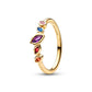 Disney Pocahontas placcato oro 14k anello con cristalli blu, arancioni, rossi, viola e rosa - 165048C01 - Simmi Gioiellerie -Anelli