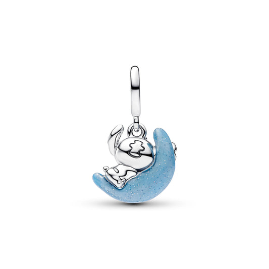 Disney Stitch e luna argento sterling pendente con fosforescente smalto - 795022C01 - Simmi Gioiellerie -Charm