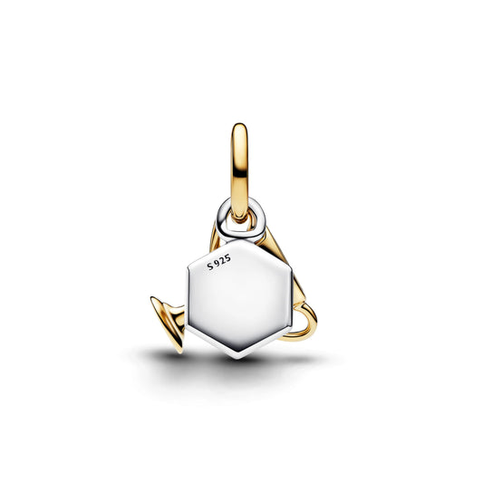 Doppio ciondolo pendente trofeo incidibile in argento sterling e placcato in oro 14k con zirconia cubica trasparente e smalto nero - 764715C01 - Simmi Gioiellerie -Charm