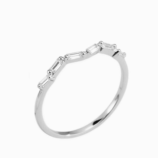 Fedina Geometrica in Oro 18K con 6 Diamanti Baguette – Simmi Gioielli - Simmi Gioiellerie - Anelli