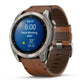 fēnix® 8 - 51 mm, AMOLED Sapphire, Titanio, Carbon Grey DLC & Chestnut (Pelle) - 010 - 02905 - 40 - Simmi Gioiellerie - Orologi