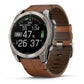 fēnix® 8 - 51 mm, AMOLED Sapphire, Titanio, Carbon Grey DLC & Chestnut (Pelle) - 010 - 02905 - 40 - Simmi Gioiellerie - Orologi