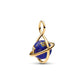 Girevole pianeta placcato oro 14k pendente con lapislazzuli sintetico e zirconia cubica trasparente - 765032C01 - Simmi Gioiellerie -Charm