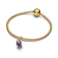 Girevole pianeta placcato oro 14k pendente con lapislazzuli sintetico e zirconia cubica trasparente - 765032C01 - Simmi Gioiellerie -Charm