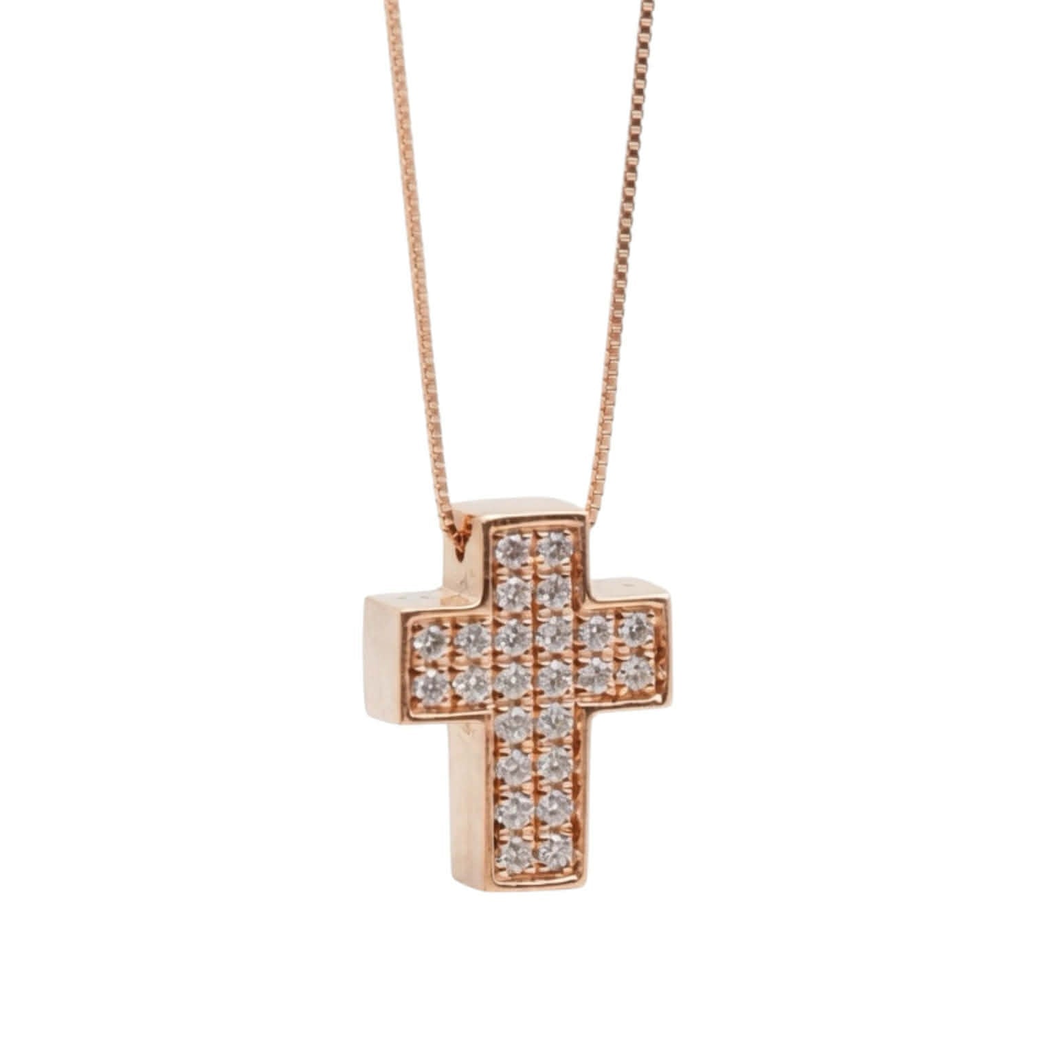 Girocollo Croce Oro Rosa 18 kt con Diamanti – Simmi Gioielli - Simmi Gioiellerie - Collane