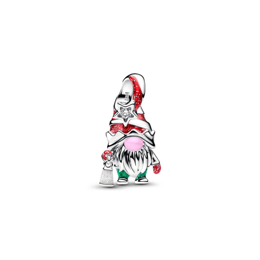Gnomo charm in argento sterling con zirconia cubica trasparente, rosso, rosa e fosforescente smalto - 794969C01 - Simmi Gioiellerie -Charm