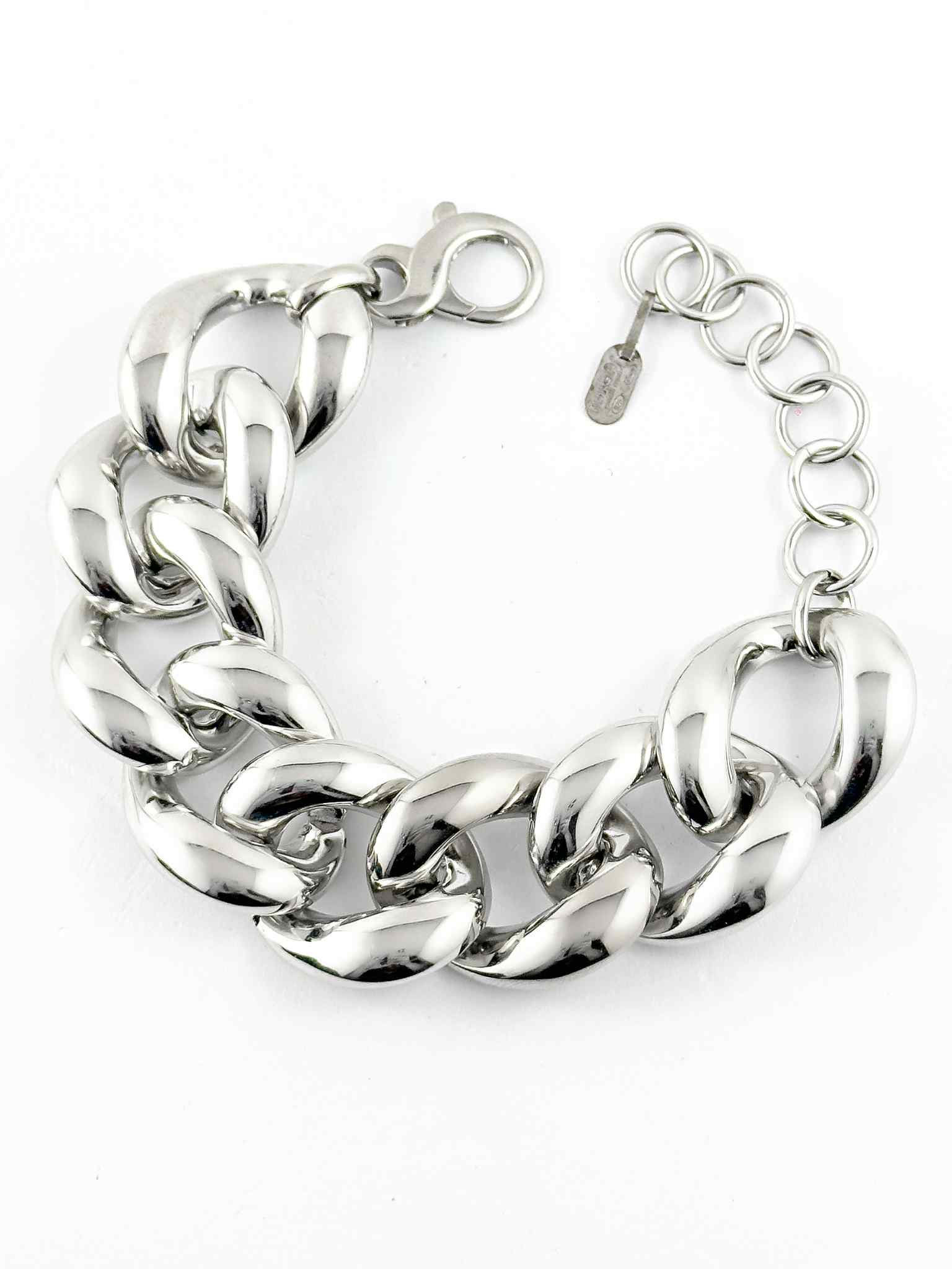 Grande bracciale unisex maglia groumette in argento - Simmi 925 - Simmi Gioiellerie - Bracciali