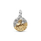 Medaglione Ariete in argento sterling e placcato oro 14k con zirconia cubica trasparente - 764993C01 - Simmi Gioiellerie -Charm