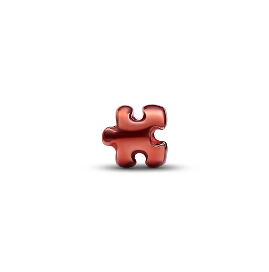 Mini Charm Puzzle in argento sterling con smalto arancione - 794816C01 - Simmi Gioiellerie -Charm
