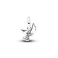 Mini ciondolo pendente Colomba in argento sterling con opale bianco creato in laboratorio - 794566C01 - Simmi Gioiellerie -Charm